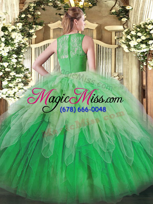 wholesale multi-color straps zipper ruffles 15 quinceanera dress sleeveless