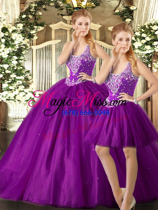 wholesale decent sleeveless lace up floor length beading quinceanera gowns