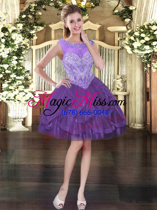 wholesale lovely floor length purple quinceanera dresses scoop sleeveless zipper