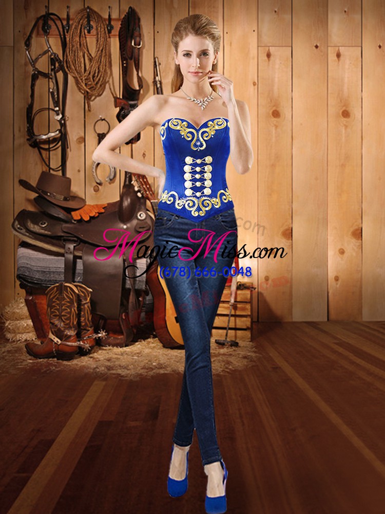 wholesale enchanting sweetheart sleeveless lace up sweet 16 dresses royal blue organza