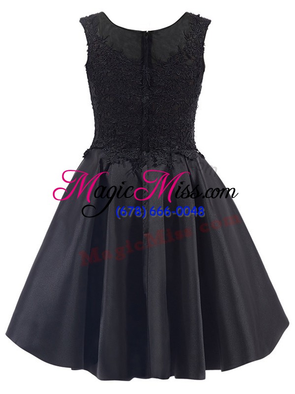 wholesale lovely black quinceanera court dresses prom and party with lace scoop sleeveless zipper