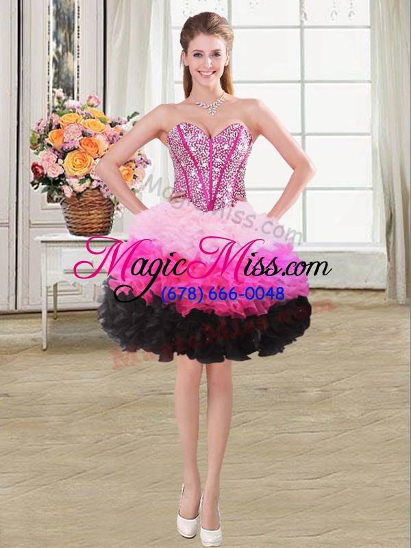 wholesale customized sweetheart sleeveless lace up quinceanera dress multi-color organza