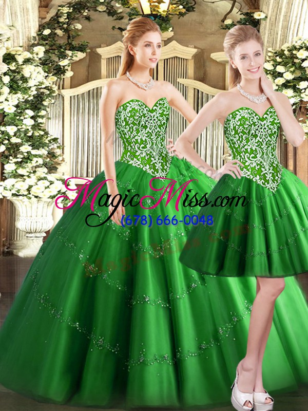 wholesale stunning sleeveless beading lace up quinceanera gowns