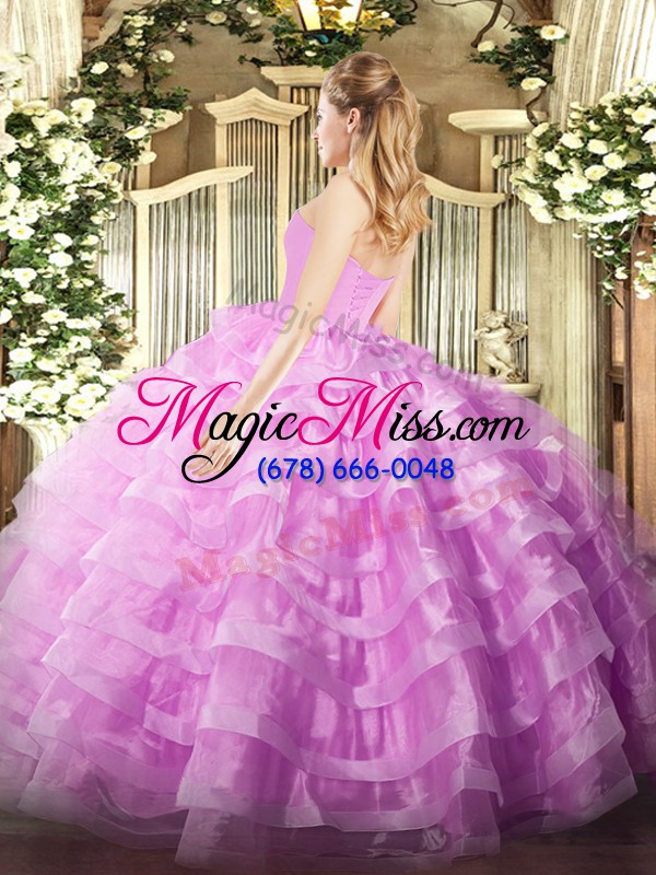 wholesale pretty sweetheart sleeveless organza sweet 16 quinceanera dress beading and ruffled layers lace up