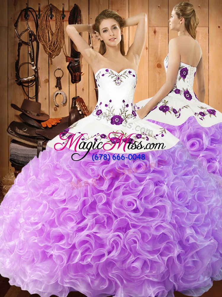 wholesale artistic sleeveless embroidery lace up 15th birthday dress