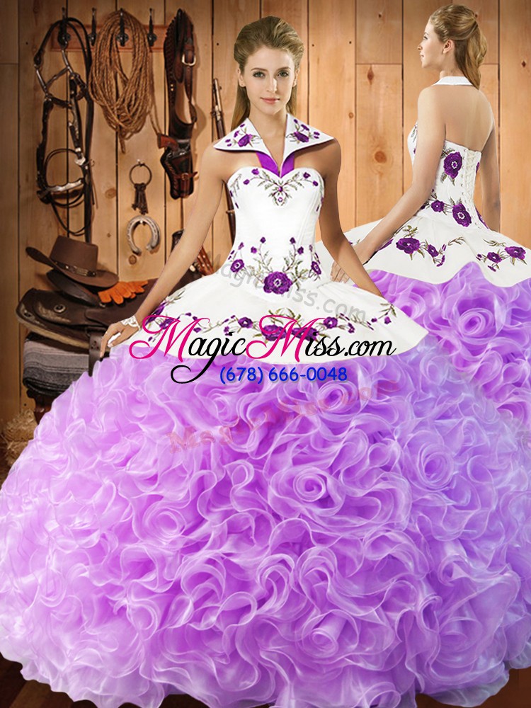 wholesale artistic sleeveless embroidery lace up 15th birthday dress