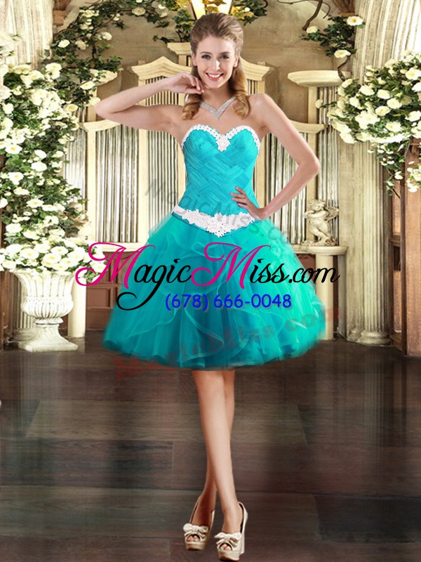 wholesale customized baby blue sleeveless floor length ruffles lace up vestidos de quinceanera