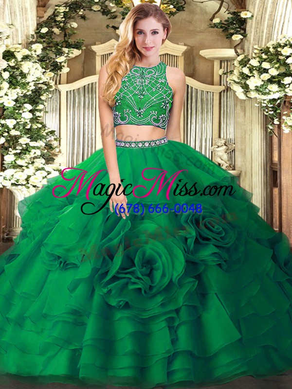 wholesale sleeveless zipper floor length beading and ruffled layers sweet 16 dress