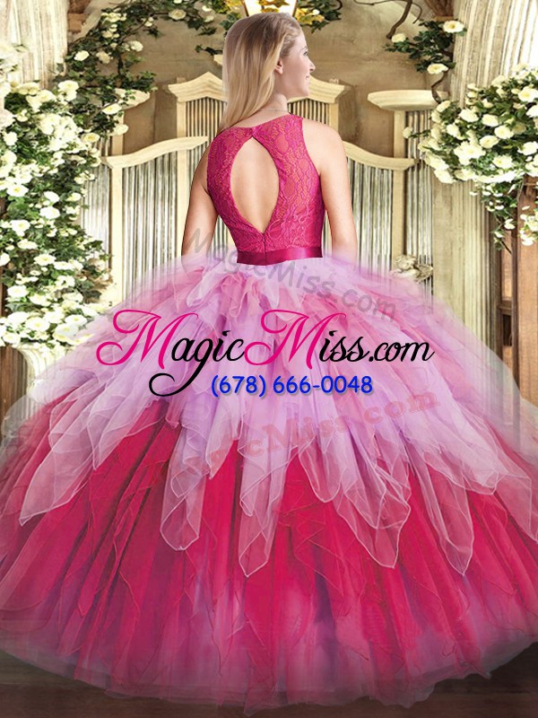 wholesale floor length multi-color vestidos de quinceanera scoop sleeveless zipper