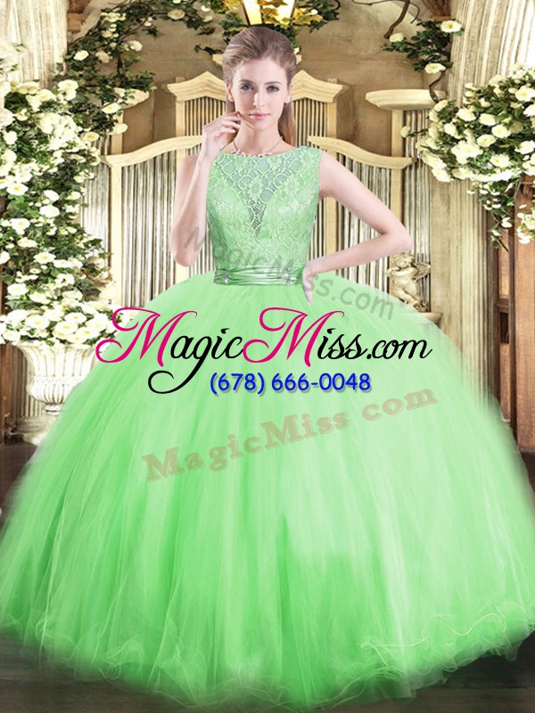 wholesale tulle sleeveless floor length 15th birthday dress and lace