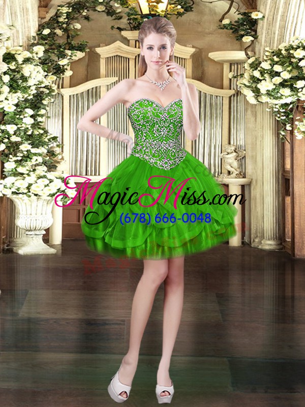 wholesale decent sleeveless beading and ruffles lace up 15th birthday dress