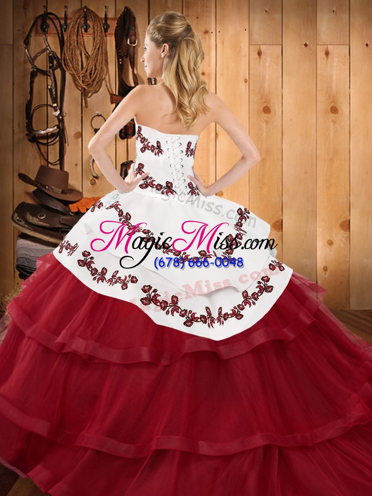 wholesale best selling turquoise lace up quinceanera gown embroidery and ruffled layers sleeveless sweep train