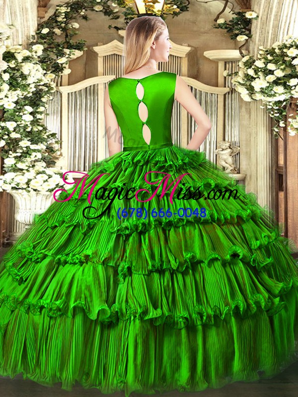 wholesale designer ruffled layers quinceanera gowns eggplant purple clasp handle sleeveless floor length