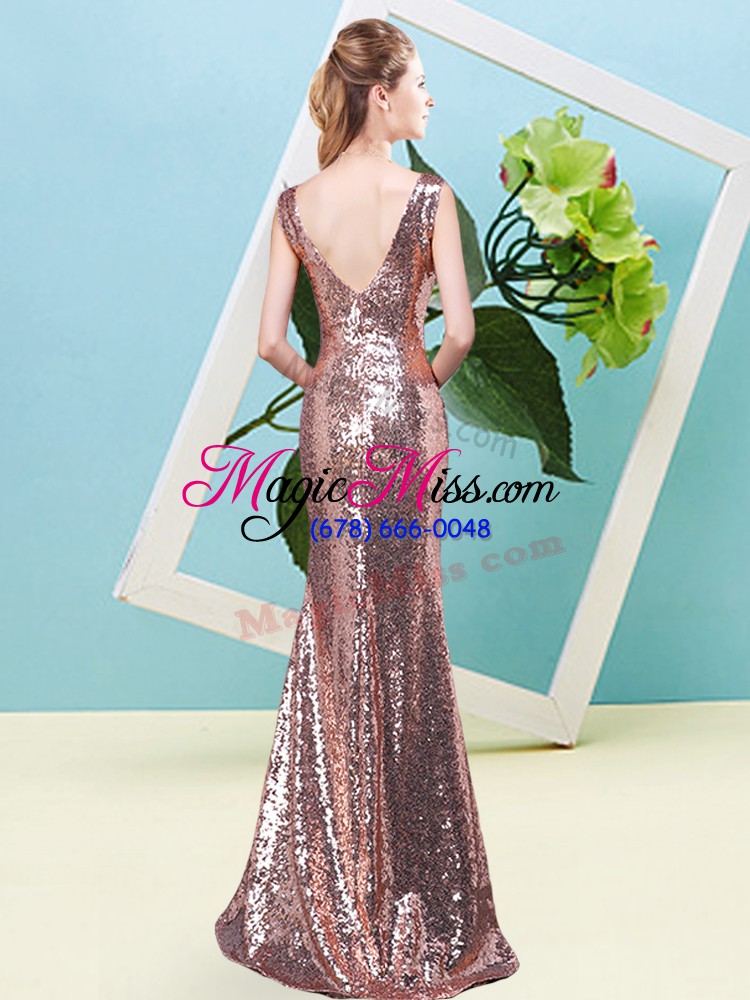 wholesale great mermaid eggplant purple v-neck sequined sleeveless floor length zipper