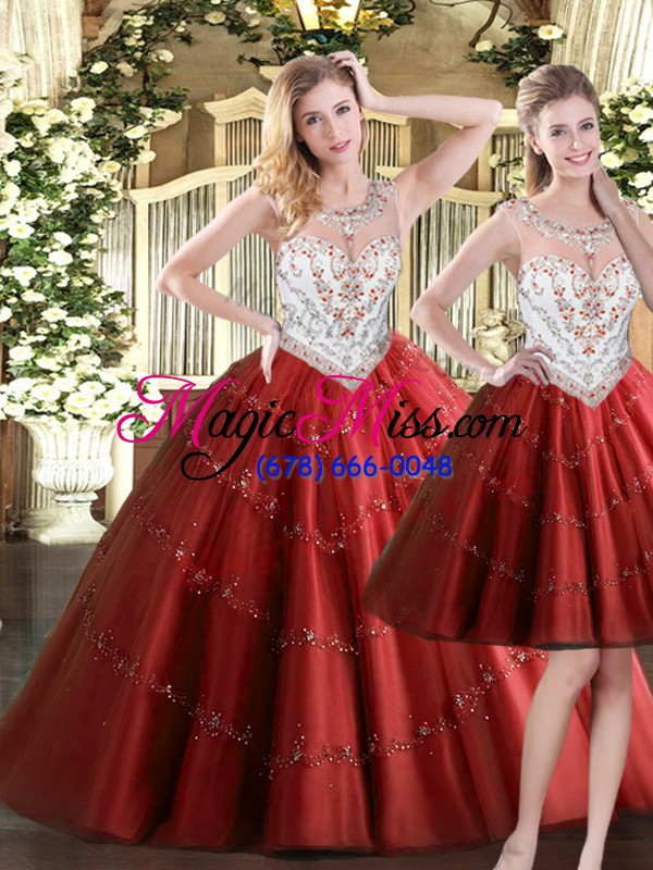 wholesale lovely sleeveless zipper floor length beading quince ball gowns