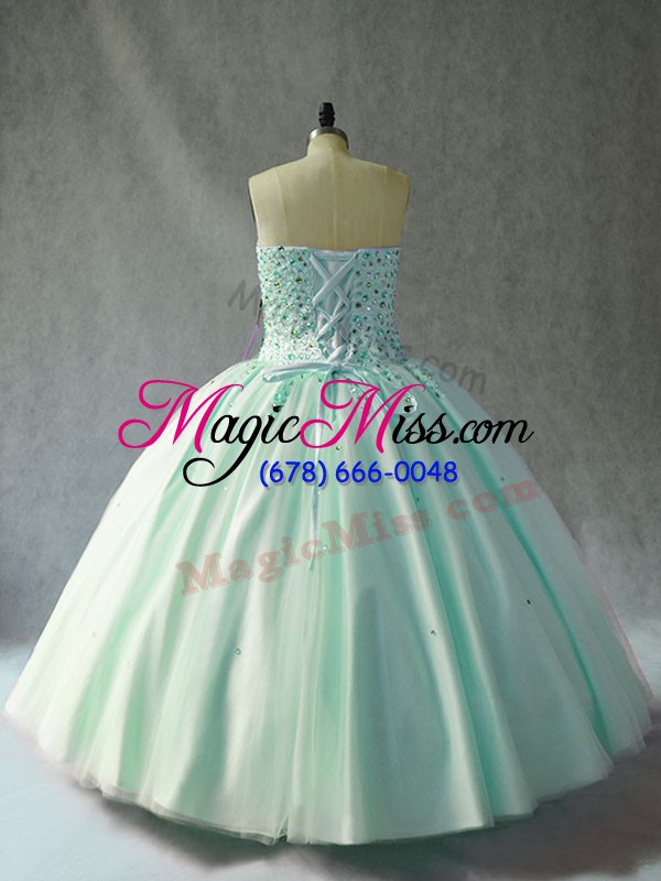 wholesale tulle sweetheart sleeveless lace up beading quince ball gowns in pink