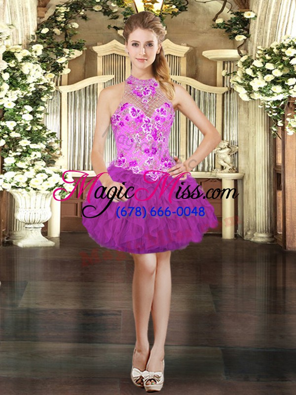 wholesale tulle sleeveless floor length quince ball gowns and embroidery and ruffles