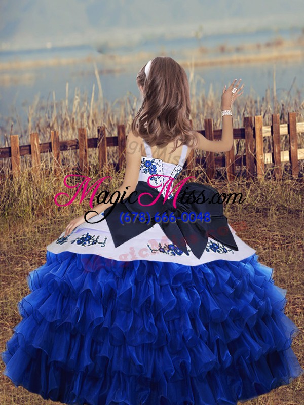 wholesale stunning floor length girls pageant dresses straps sleeveless lace up