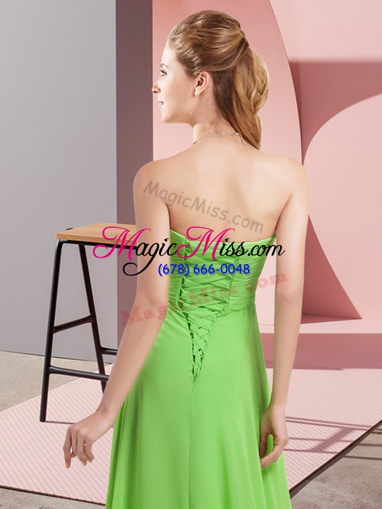 wholesale long sleeves lace up floor length beading and ruching