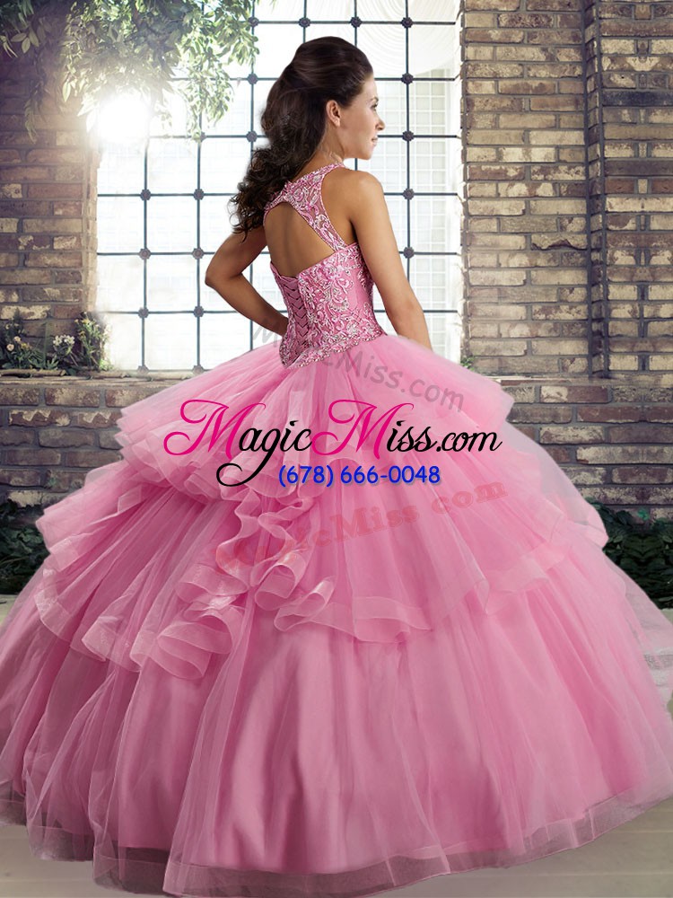 wholesale best lavender sweet 16 dresses military ball and sweet 16 and quinceanera with lace and embroidery and ruffles scoop sleeveless lace up