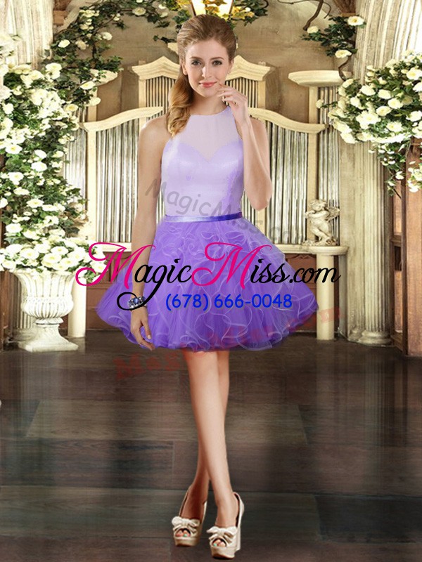 wholesale fantastic three pieces sweet 16 quinceanera dress lavender high-neck tulle sleeveless floor length backless