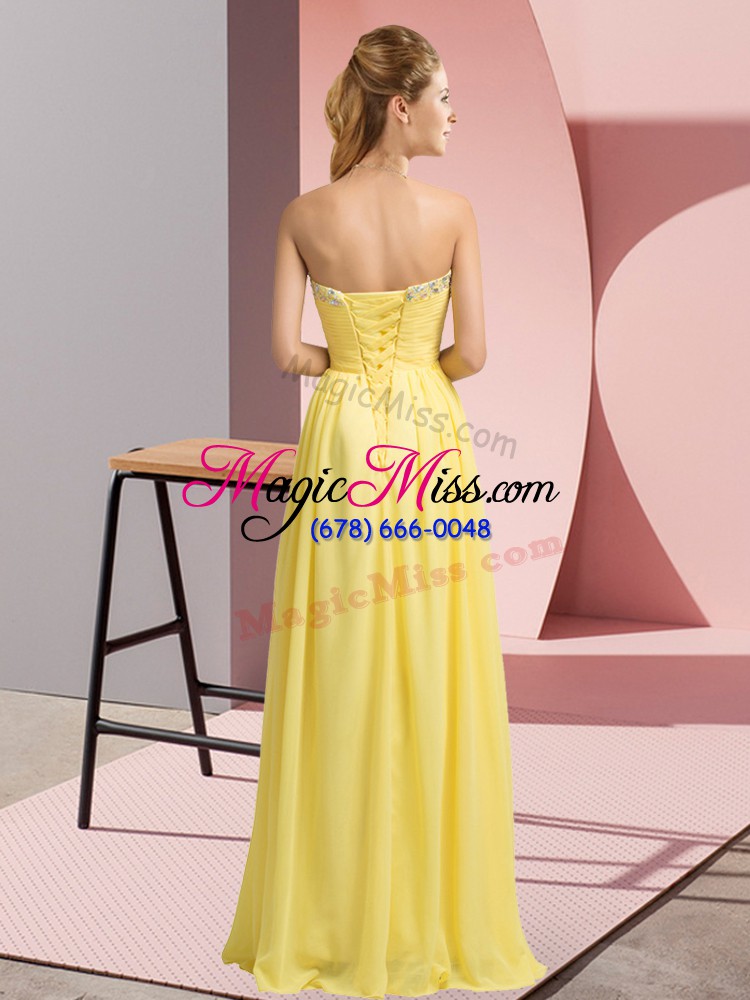 wholesale modest sleeveless beading lace up prom gown