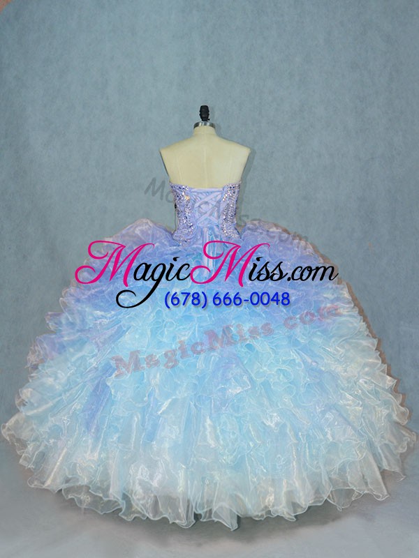 wholesale comfortable sweetheart sleeveless lace up quince ball gowns multi-color organza