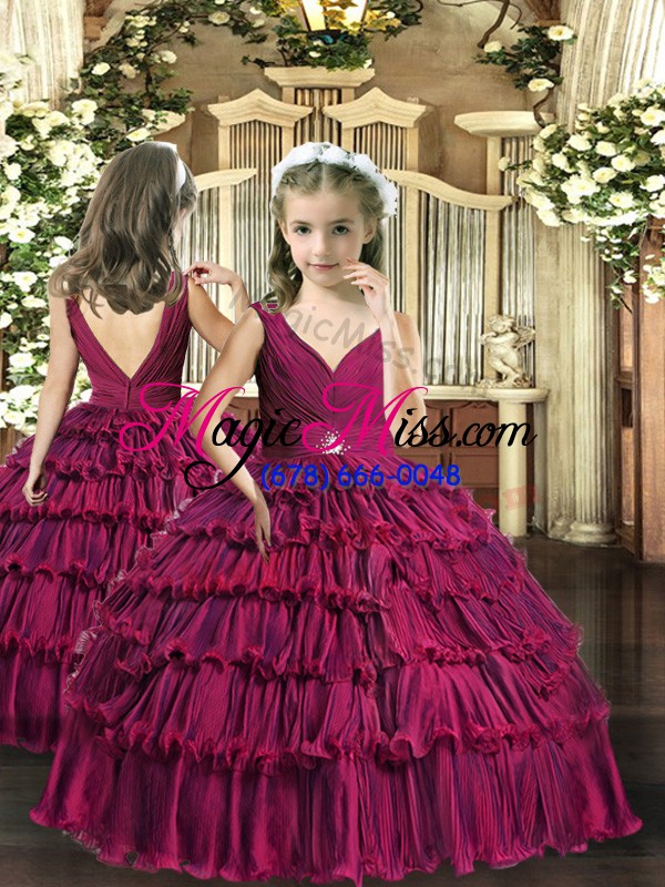 wholesale gorgeous burgundy sleeveless organza backless quinceanera gowns for sweet 16 and quinceanera