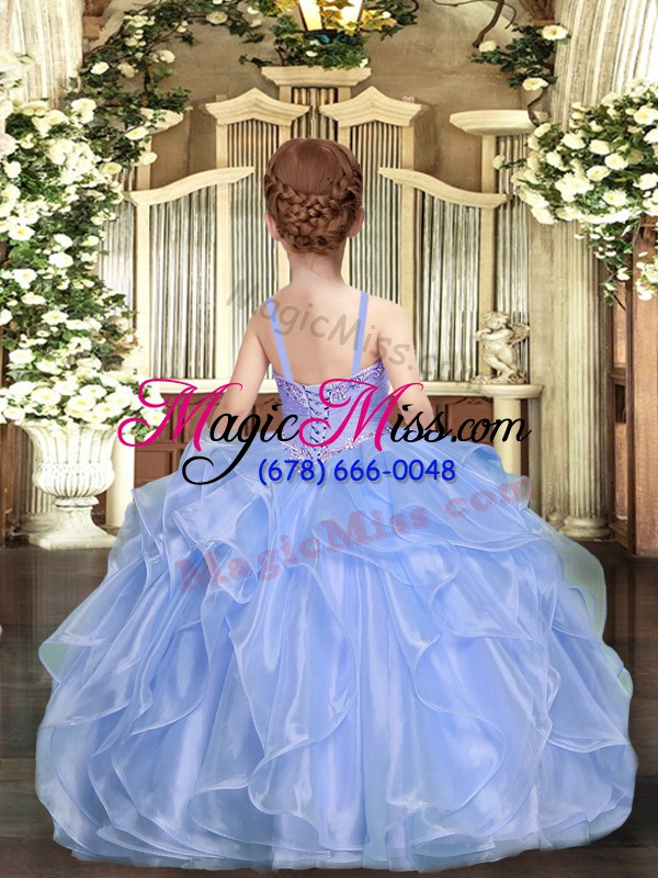 wholesale organza sleeveless floor length kids formal wear and beading and ruffles