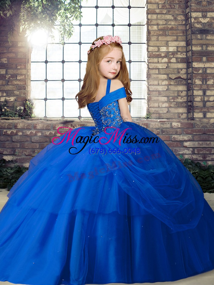 wholesale sleeveless beading lace up pageant dress for teens