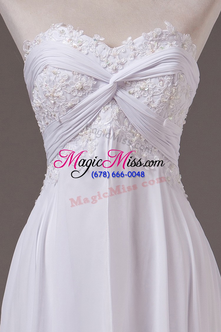 wholesale lace up wedding dresses white for wedding party with lace sweep train