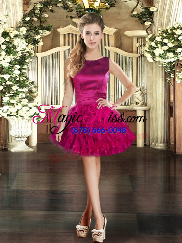 wholesale classical floor length three pieces sleeveless fuchsia quinceanera dress lace up