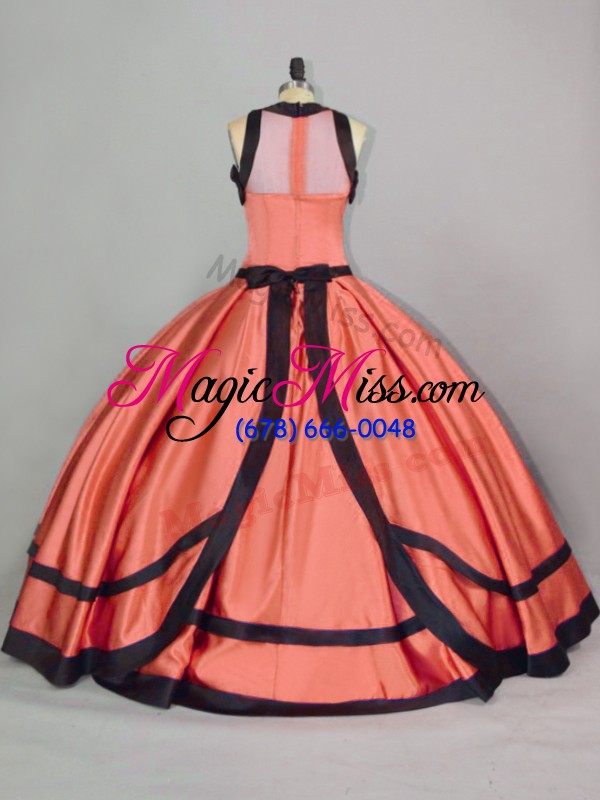 wholesale extravagant ball gowns ball gown prom dress orange scoop satin sleeveless floor length zipper