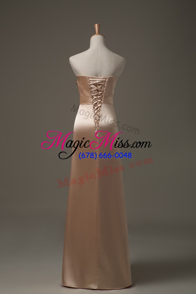 wholesale champagne sweetheart lace up appliques prom gown sleeveless