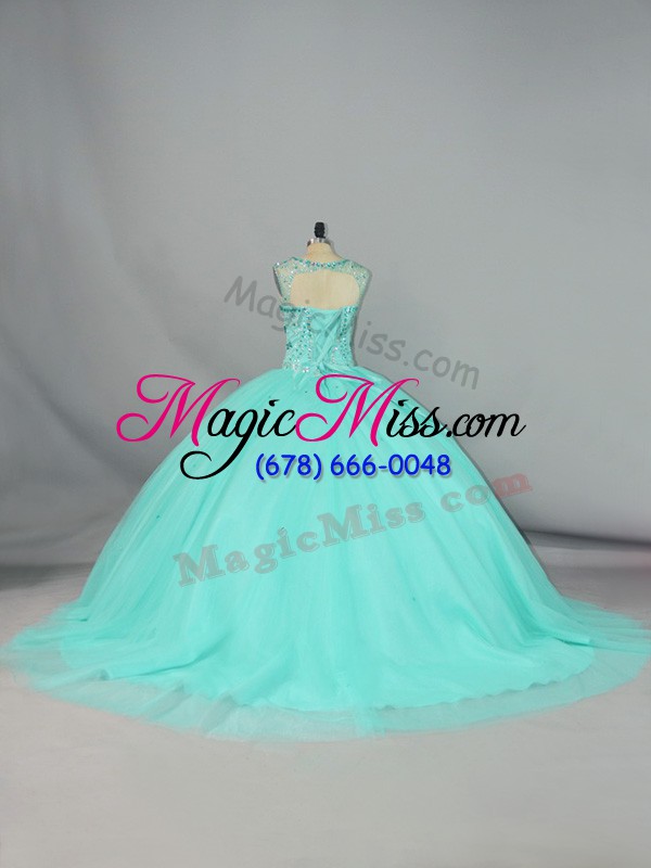 wholesale pretty apple green sleeveless beading lace up sweet 16 dresses