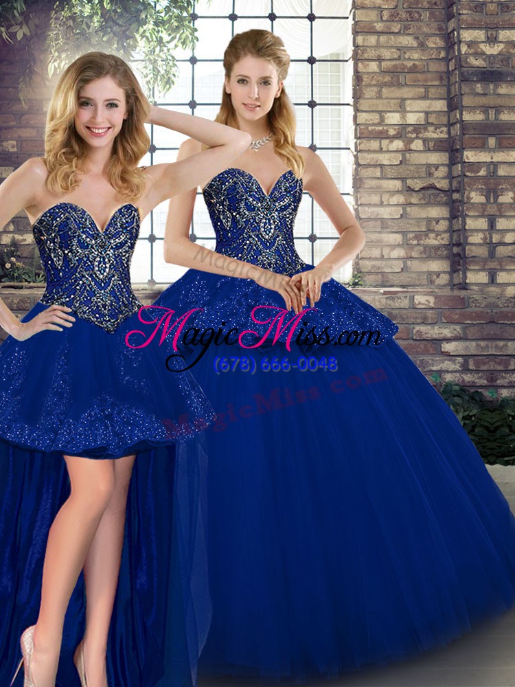 wholesale affordable floor length lace up quinceanera gowns royal blue for military ball and sweet 16 and quinceanera with beading and appliques