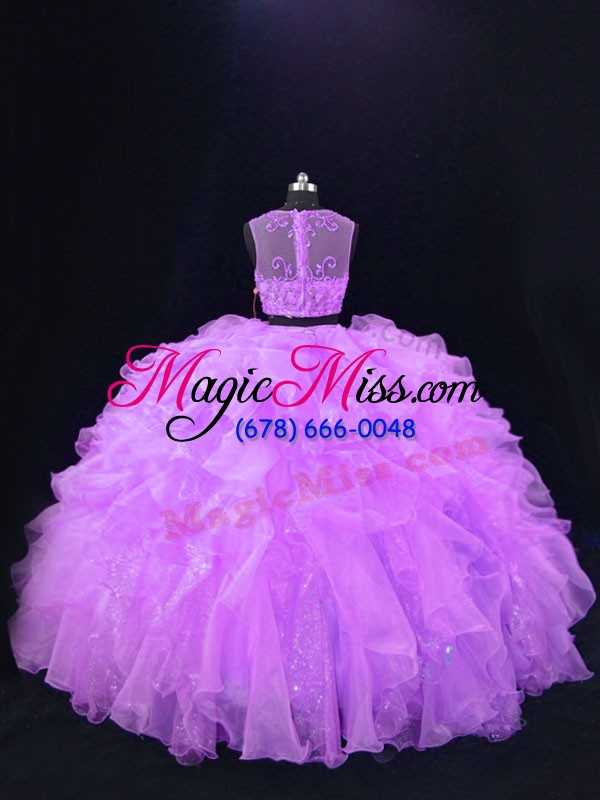 wholesale lavender sweet 16 quinceanera dress sweet 16 and quinceanera with beading and ruffles scoop sleeveless zipper