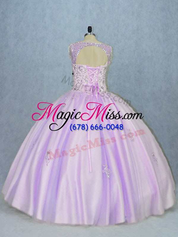 wholesale custom designed lavender v-neck neckline beading vestidos de quinceanera sleeveless lace up