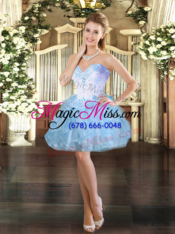 wholesale new arrival blue sleeveless organza lace up 15 quinceanera dress for sweet 16 and quinceanera