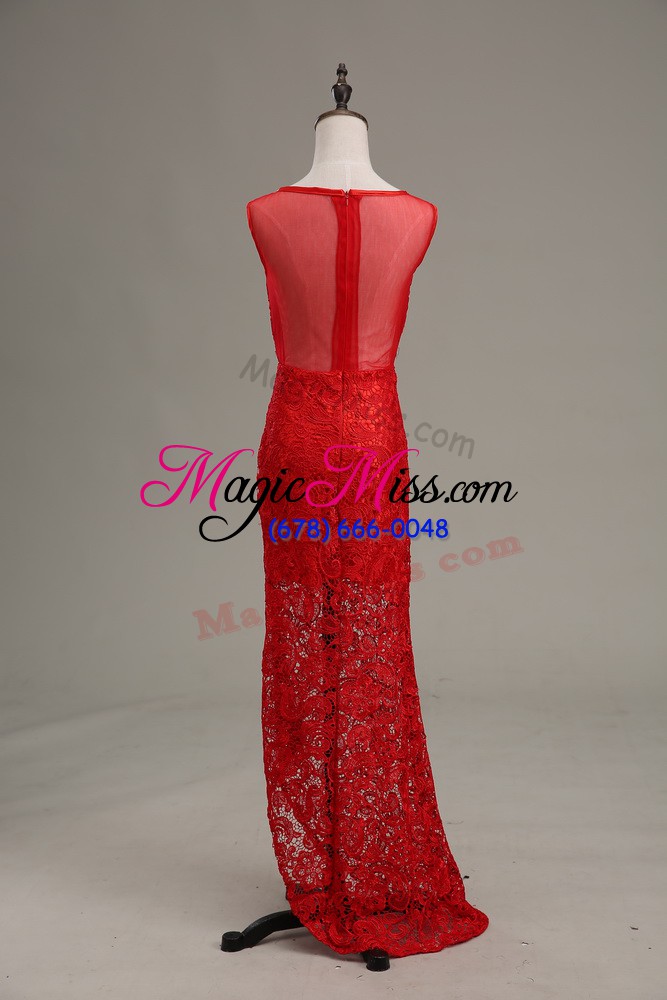 wholesale sexy red mother of the bride dress prom and party and wedding party with beading scoop sleeveless zipper