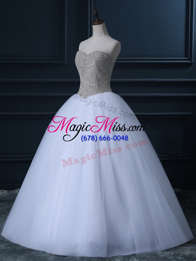 wholesale fancy white sleeveless tulle zipper wedding dresses for wedding party