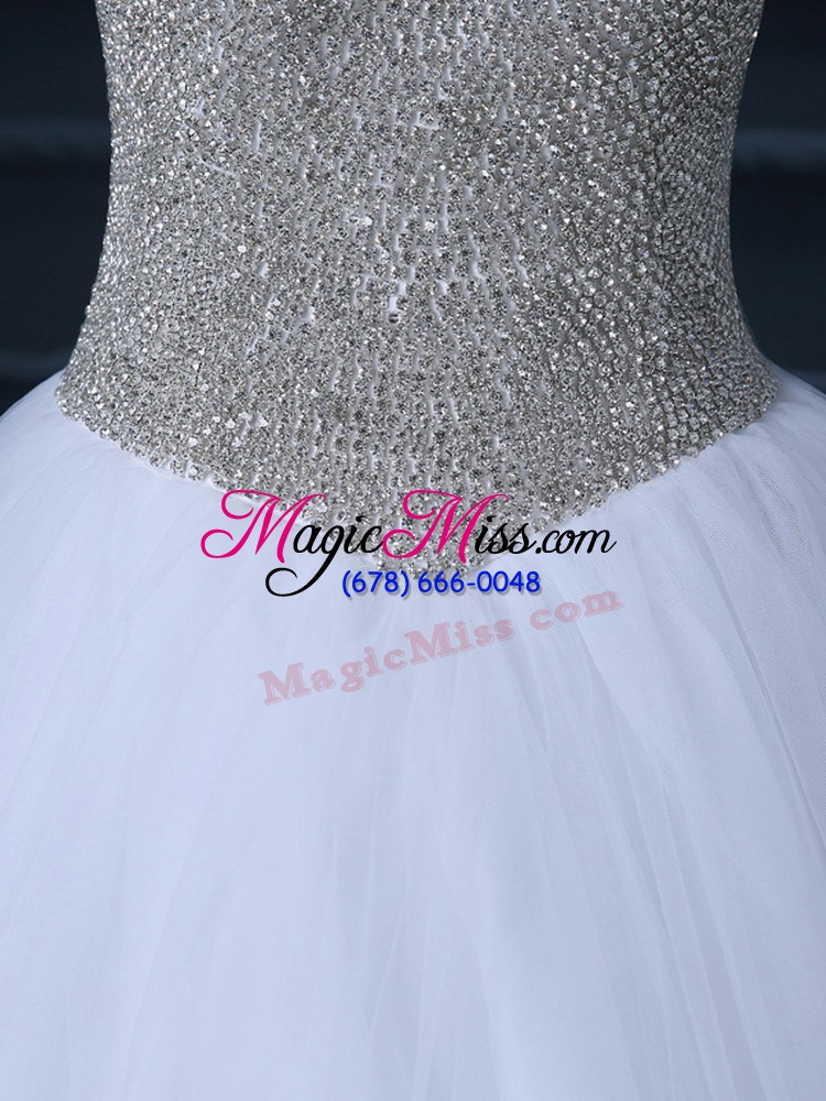 wholesale fancy white sleeveless tulle zipper wedding dresses for wedding party