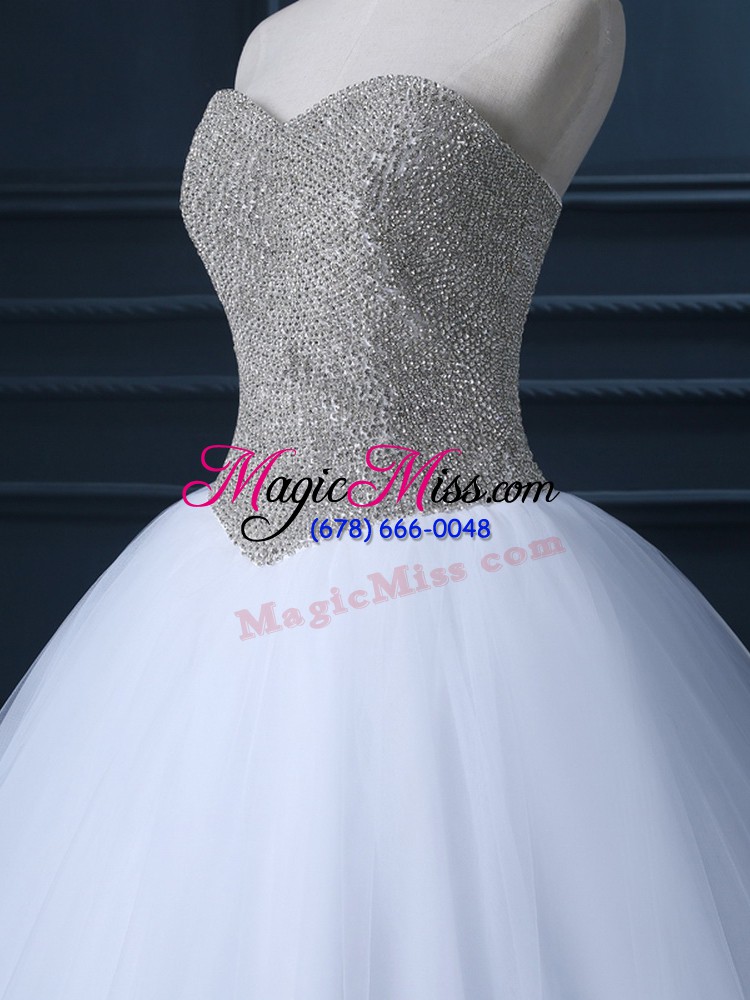 wholesale fancy white sleeveless tulle zipper wedding dresses for wedding party