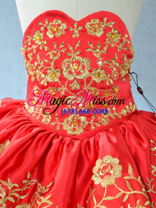 wholesale satin sleeveless floor length girls pageant dresses and embroidery and ruffled layers