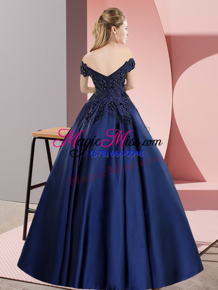 wholesale delicate floor length teal quinceanera dresses off the shoulder sleeveless zipper