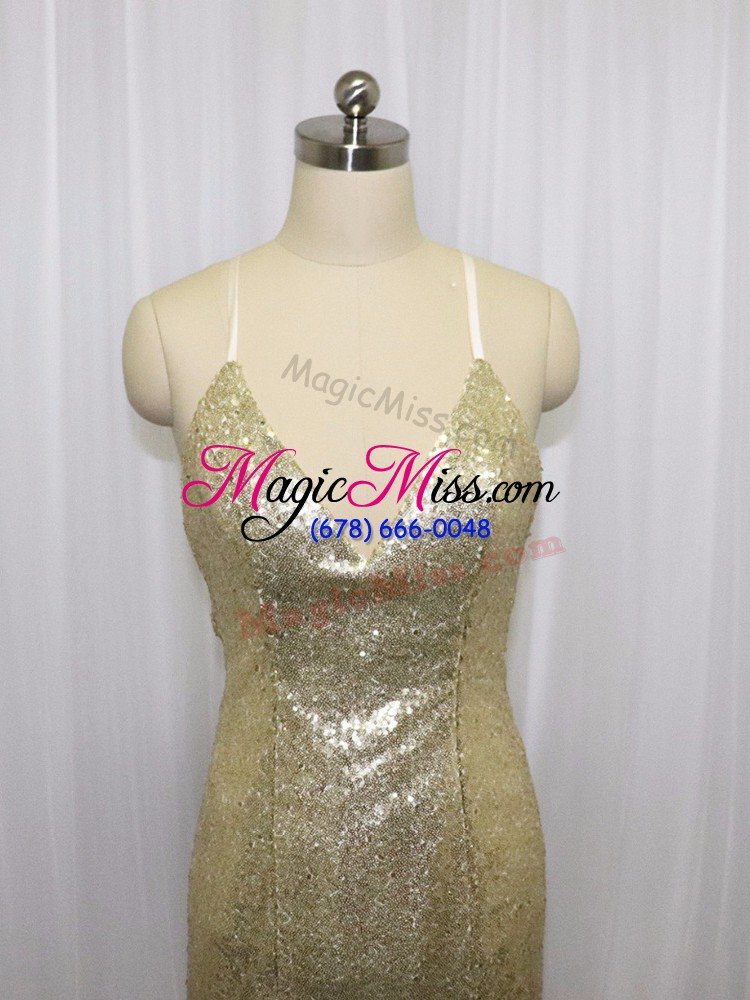 wholesale wonderful sequined sleeveless prom dresses brush train and sequins