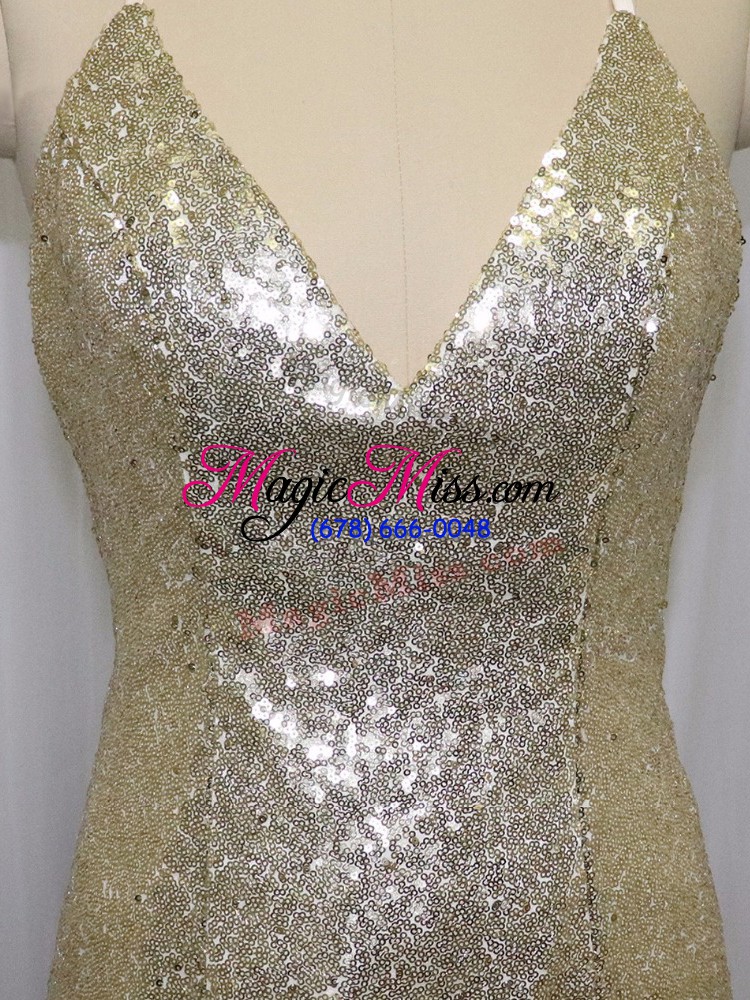 wholesale wonderful sequined sleeveless prom dresses brush train and sequins