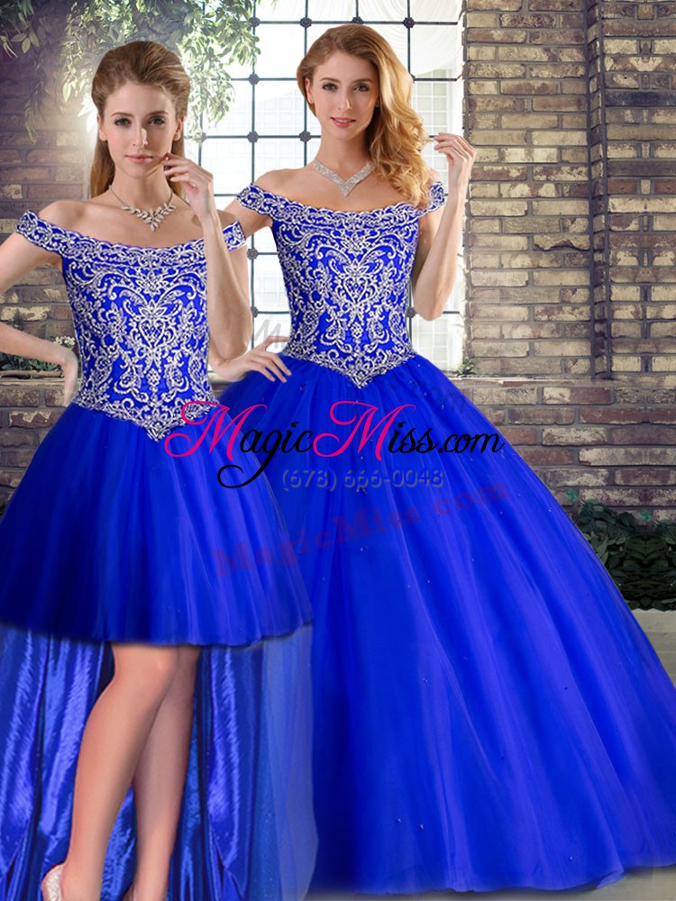 wholesale sleeveless brush train lace up beading quinceanera dress