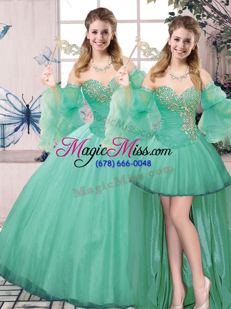 wholesale turquoise sweet 16 dresses sweet 16 and quinceanera with beading sweetheart sleeveless lace up