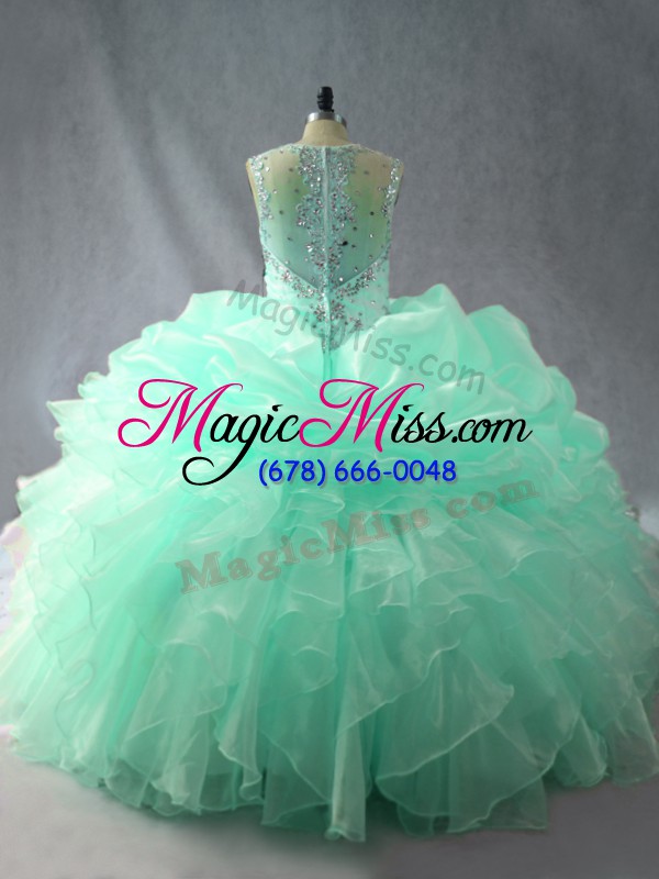 wholesale gorgeous floor length ball gowns sleeveless apple green quince ball gowns zipper